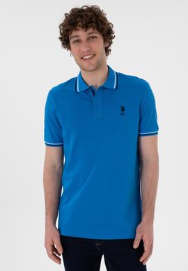 Erkek Regular Fit Polo Yaka Kobalt Mavi Basic Tişört - 50306011158
