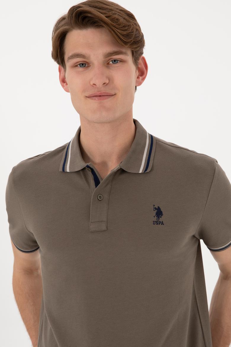 Erkek Regular Fit Polo Yaka Vizon Basic Tişört - 50306011207