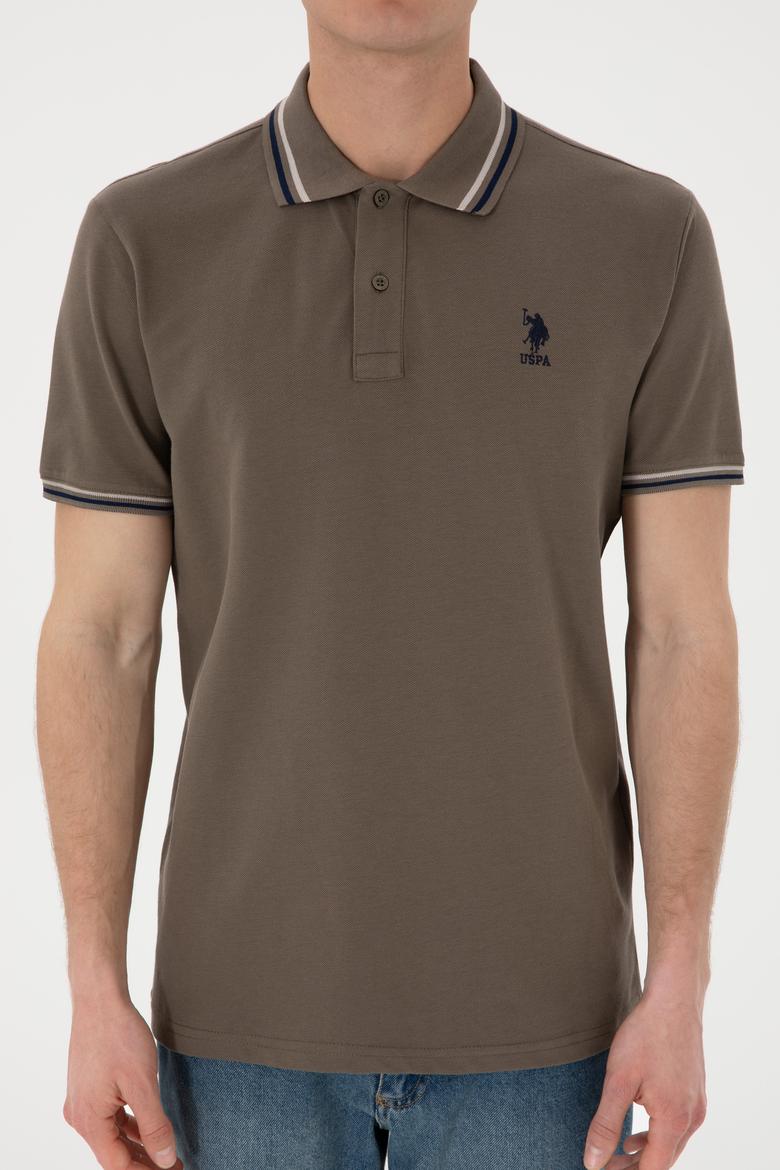 Erkek Regular Fit Polo Yaka Vizon Basic Tişört - 50306011207