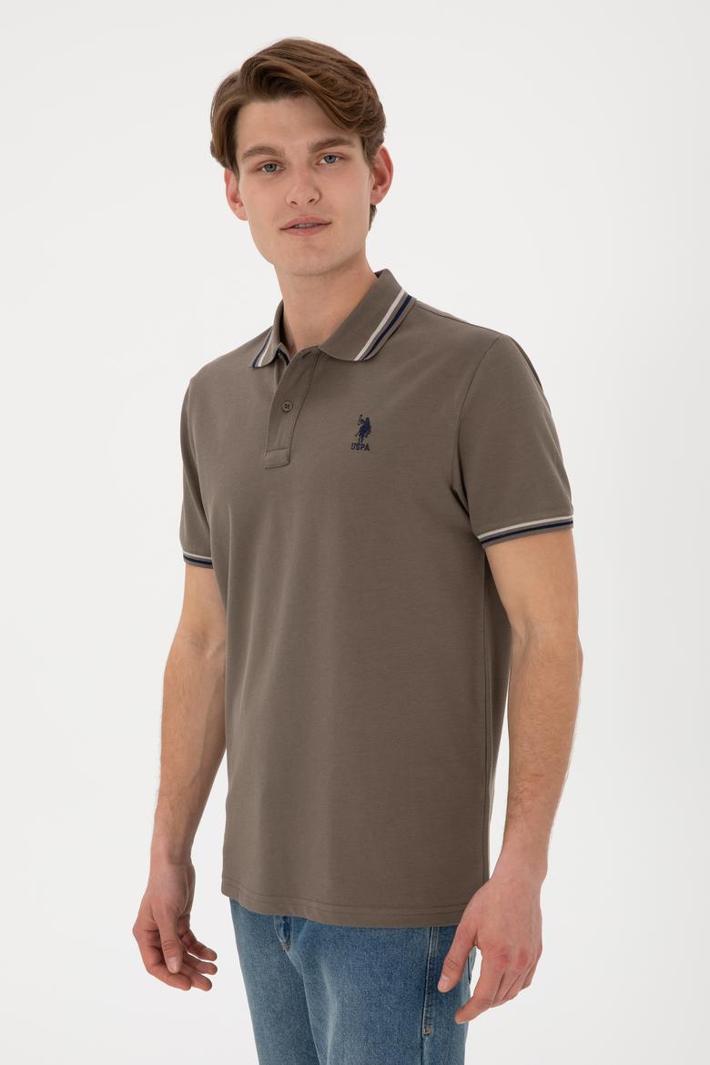 Erkek Regular Fit Polo Yaka Vizon Basic Tişört - 50306011207