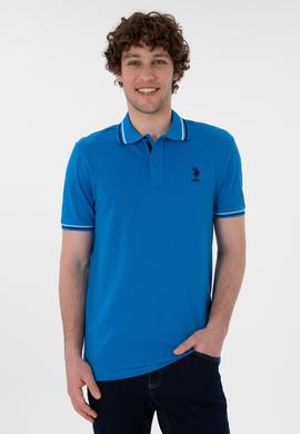 Erkek Regular Fit Polo Yaka Kobalt Mavi Basic Tişört - 50306011158