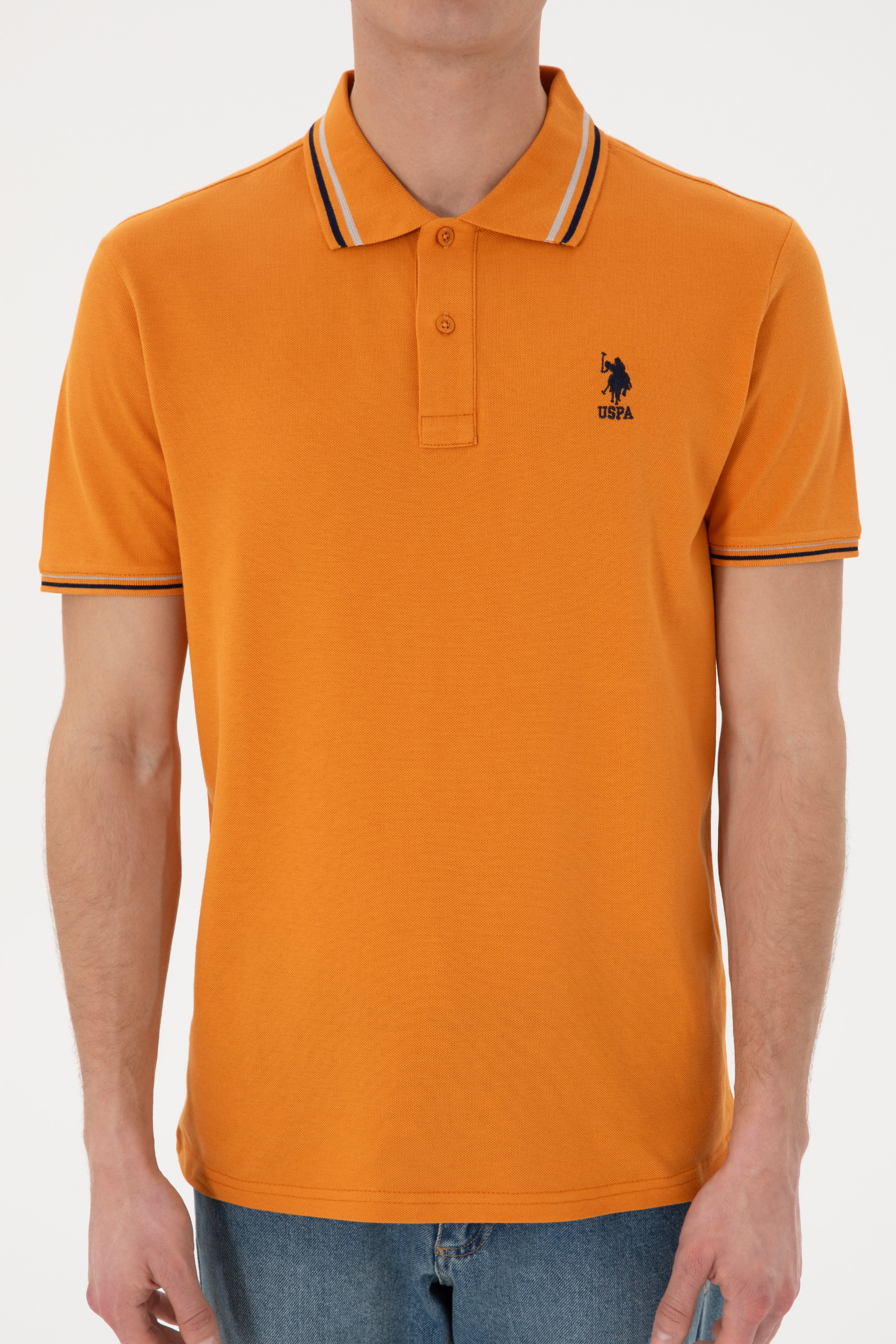 Erkek Regular Fit Polo Yaka Kiremit Basic Tişört - Image 7