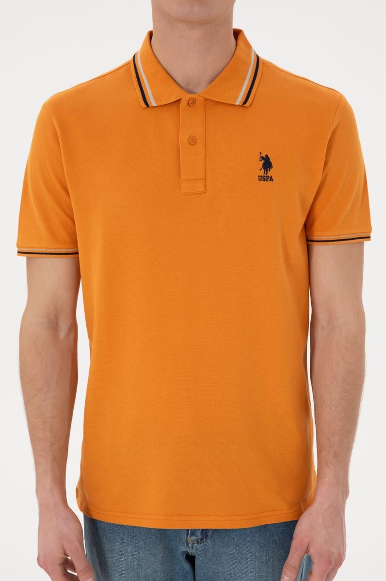 Erkek Regular Fit Polo Yaka Kiremit Basic Tişört