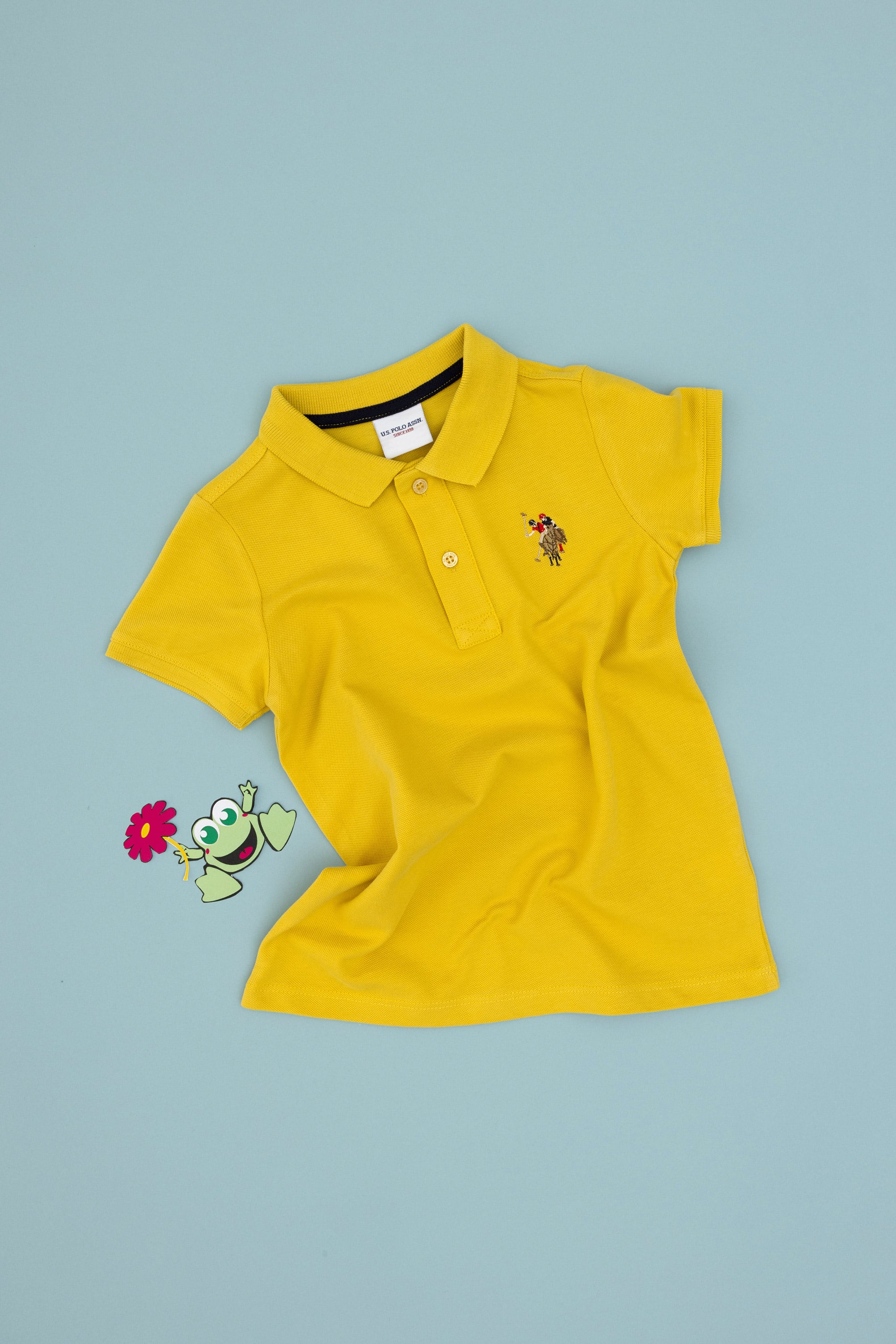 Erkek Çocuk Sarı Basic Polo Yaka Tişört - Image 4