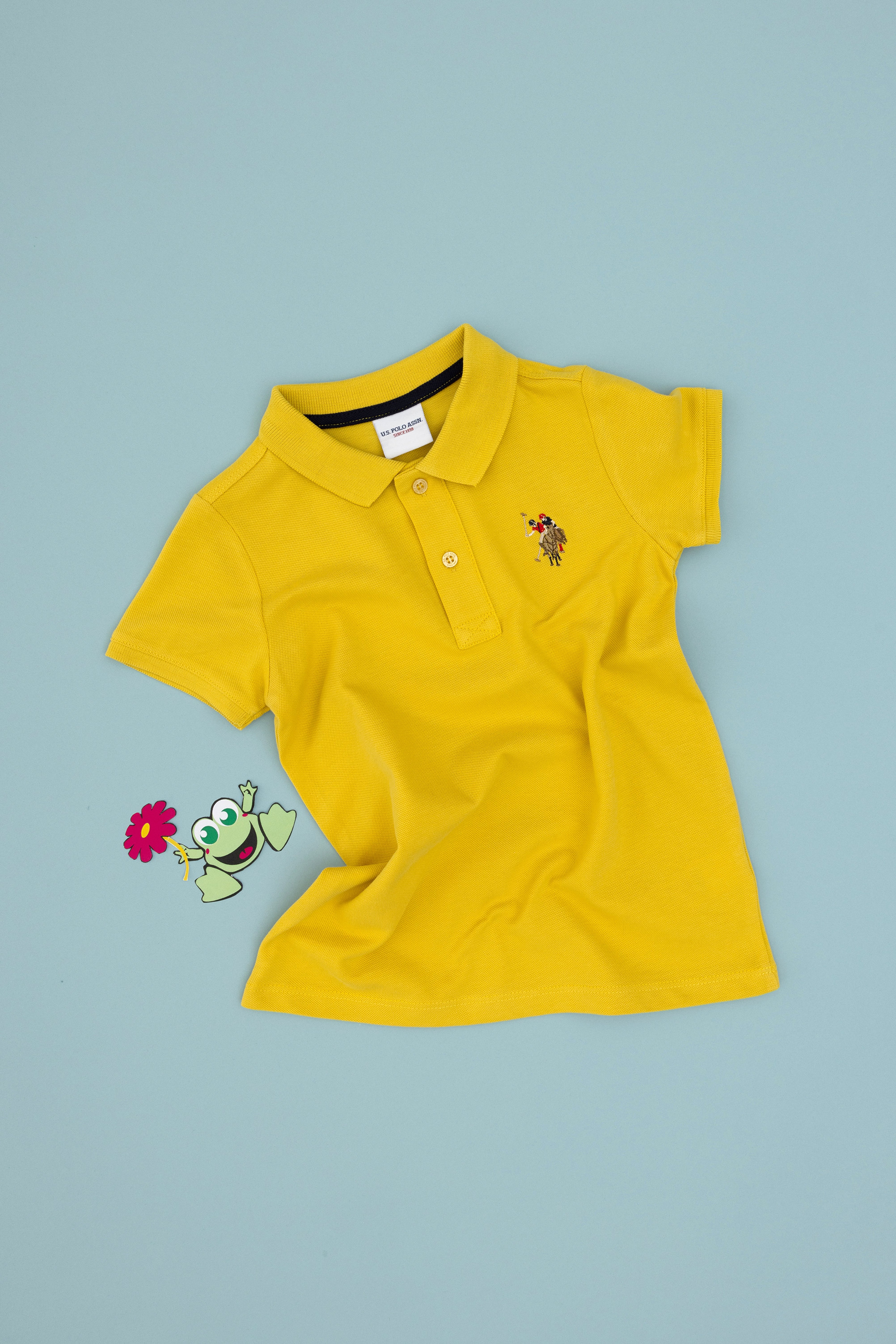 Erkek Çocuk Sarı Basic Polo Yaka Tişört