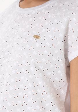 Kadın Beyaz Fisto Bisiklet Yaka Tişört - 50308387037