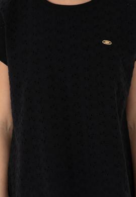 Kadın Siyah Fisto Bisiklet Yaka Tişört - 50308387046