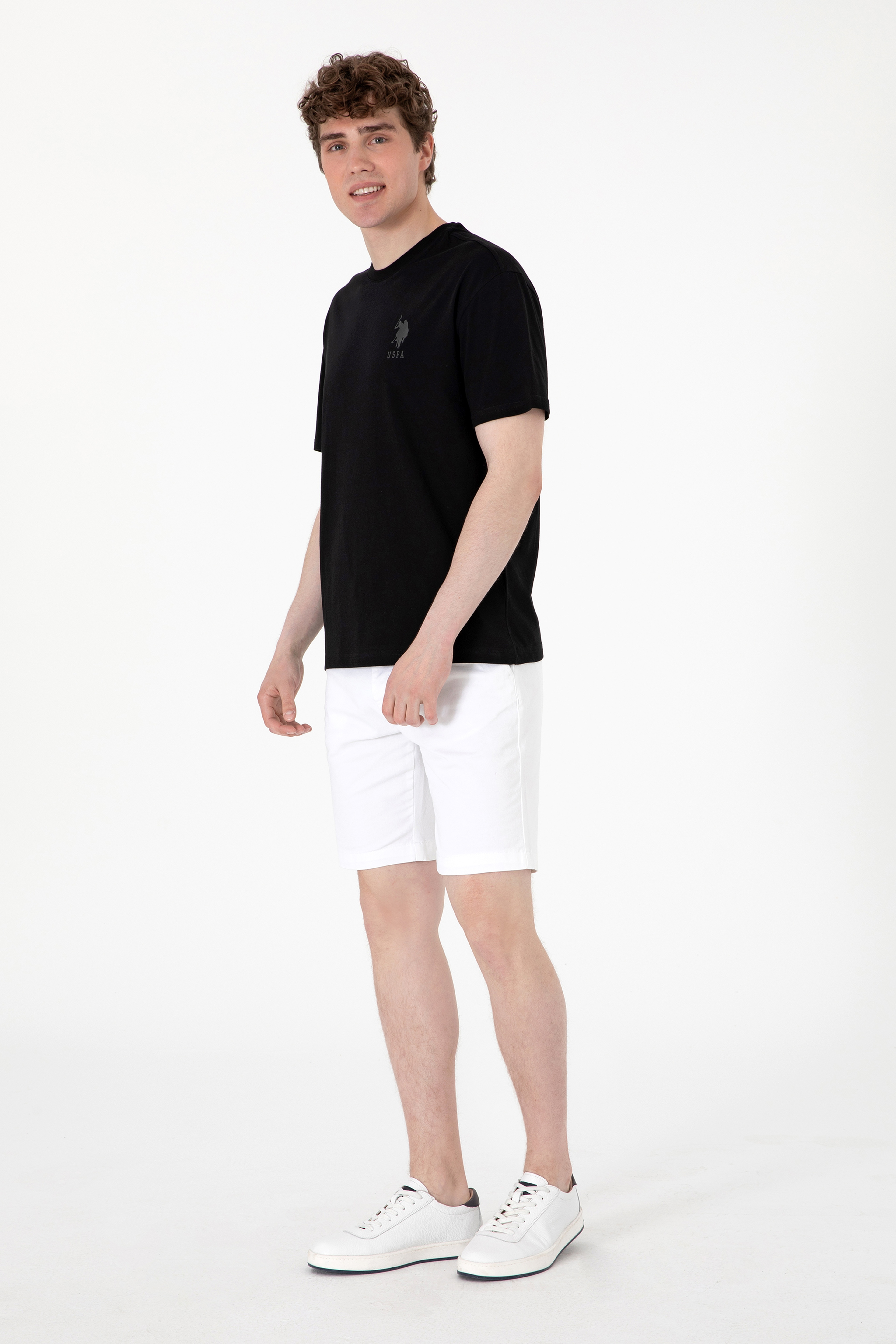 Erkek Comfort Fit Bisiklet Yaka Siyah Tişört