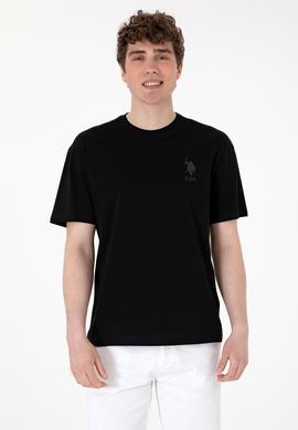 Erkek Comfort Fit Bisiklet Yaka Siyah Tişört - 50305873026