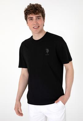 Erkek Comfort Fit Bisiklet Yaka Siyah Tişört - 50305873026