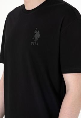 Erkek Comfort Fit Bisiklet Yaka Siyah Tişört - 50305873026