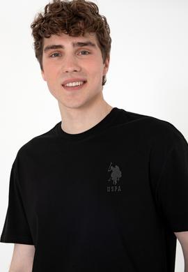 Erkek Comfort Fit Bisiklet Yaka Siyah Tişört - 50305873026