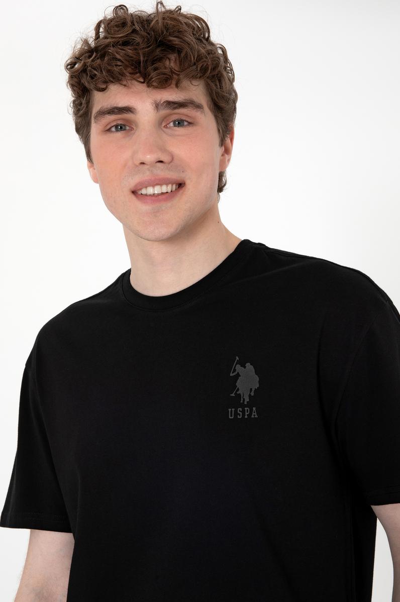 Erkek Comfort Fit Bisiklet Yaka Siyah Tişört