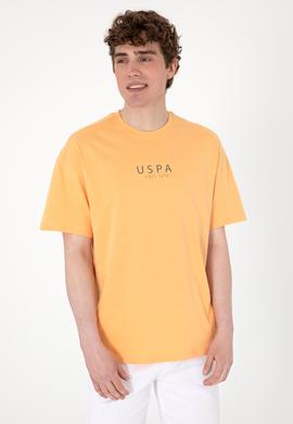 Erkek Oversize Fit Bisiklet Yaka Turuncu Tişört - 50299543026