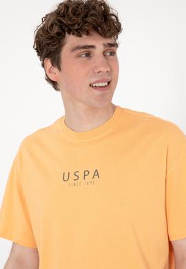 Erkek Oversize Fit Bisiklet Yaka Turuncu Tişört - 50299543026