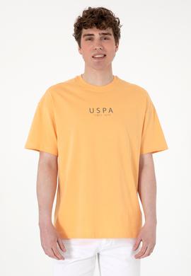 Erkek Oversize Fit Bisiklet Yaka Turuncu Tişört - 50299543026