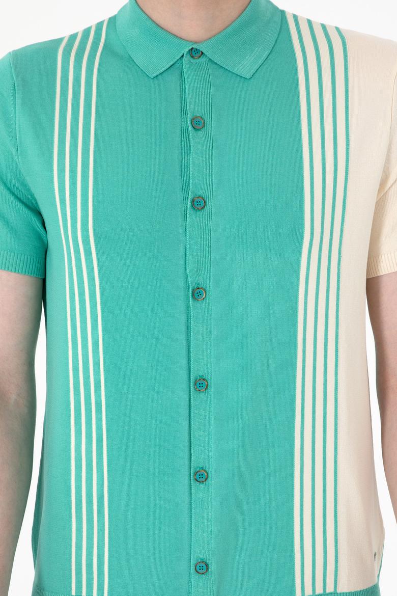 Erkek Regular Fit Mint Triko Gömlek - 50299329023