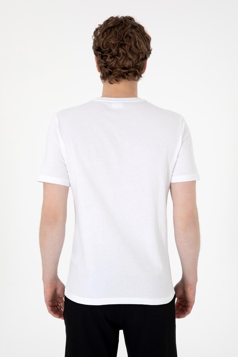 Erkek Regular Fit Bisiklet Yaka Beyaz Tişört - 50300264007