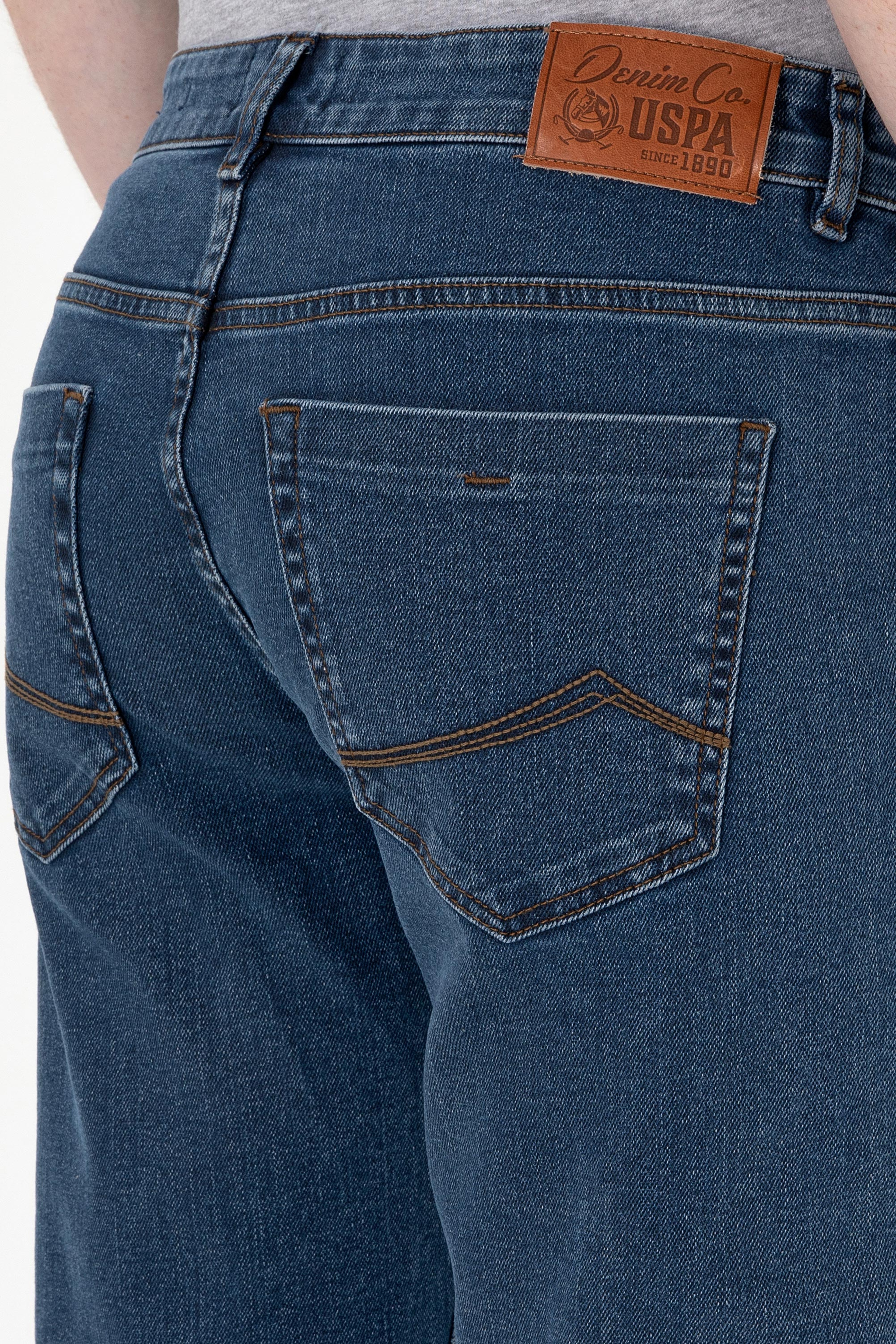 Erkek Mavi Straight Jean Pantolon - Image 6