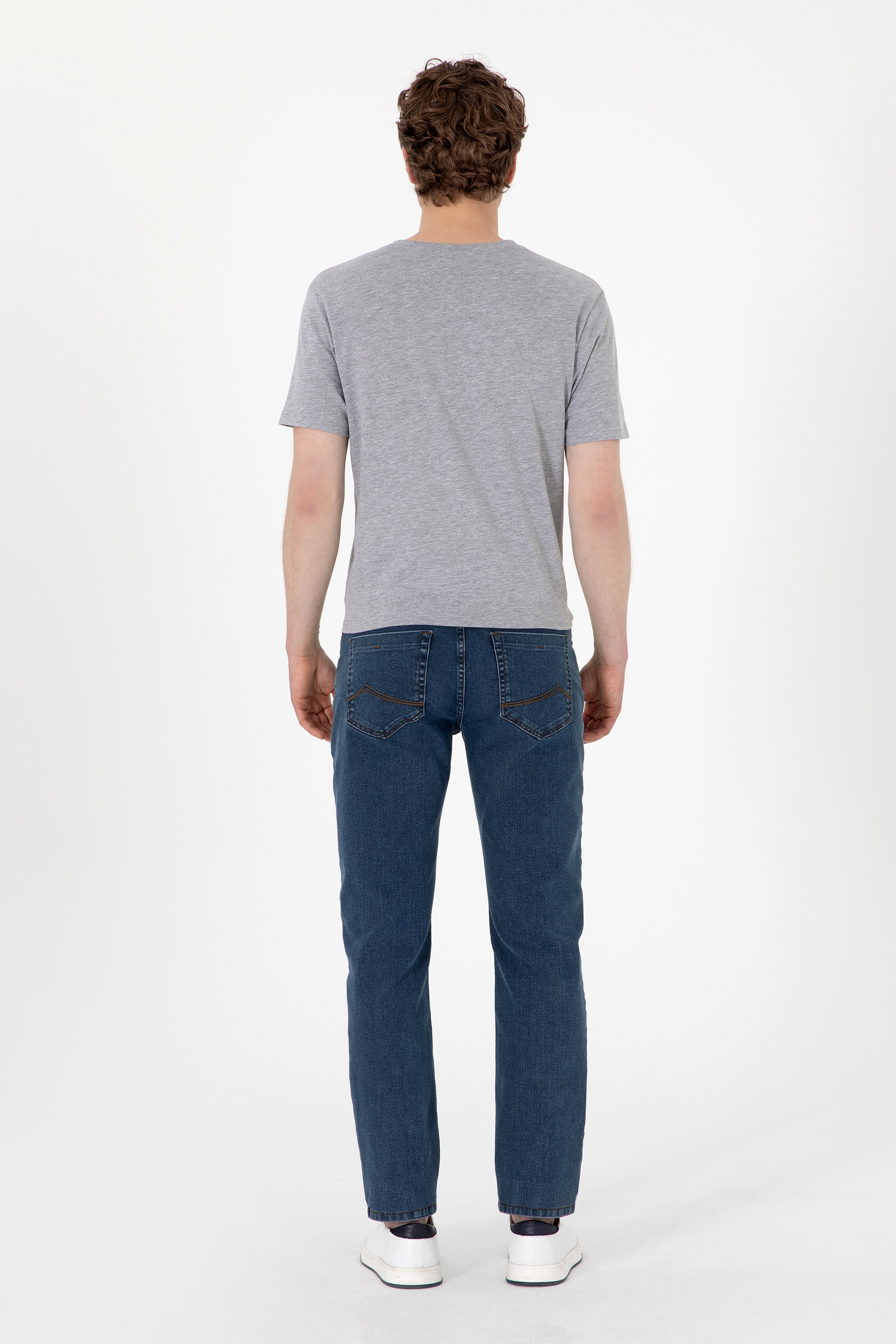 Erkek Mavi Straight Jean Pantolon