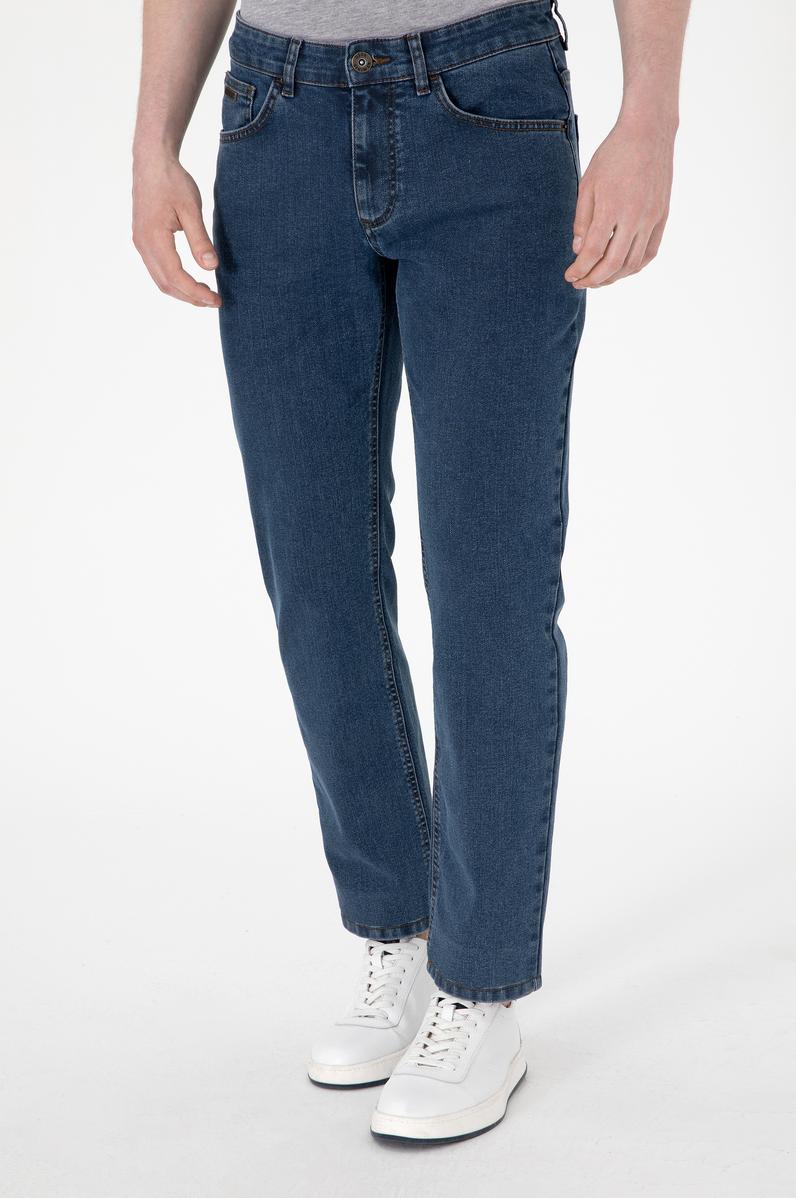 Erkek Mavi Straight Jean Pantolon