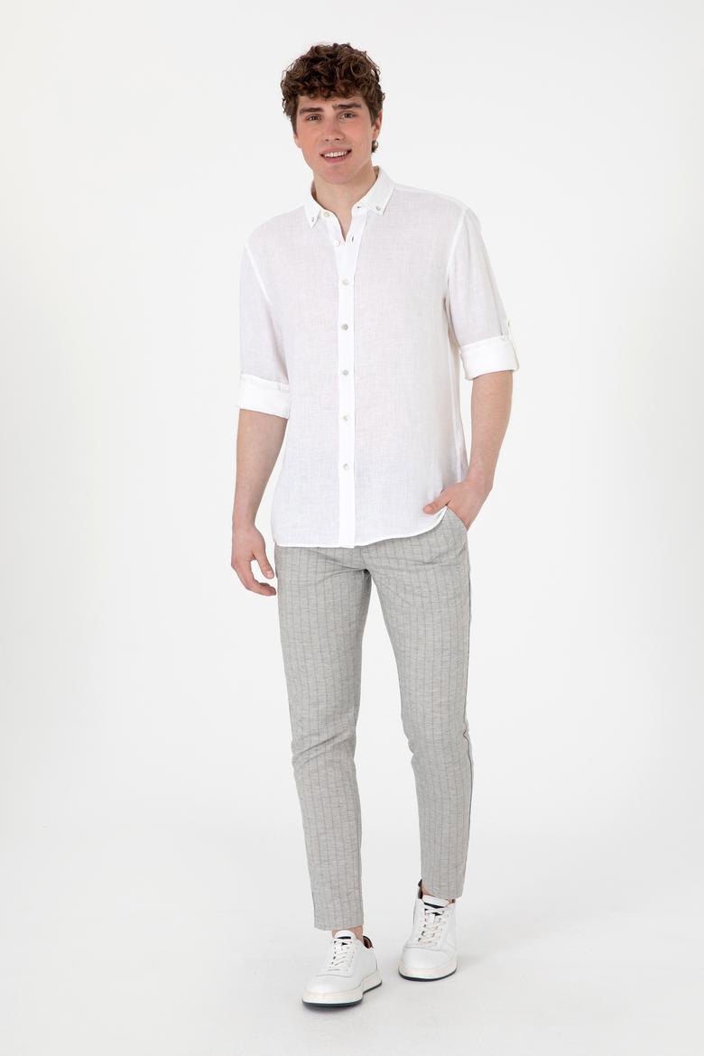 Erkek Açık Gri Kanvas Pantolon - 50300400101