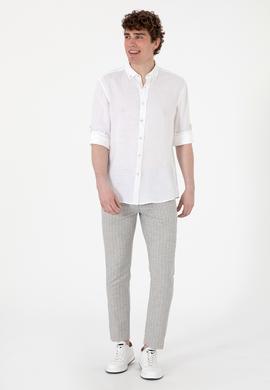 Erkek Açık Gri Kanvas Pantolon - 50300400101