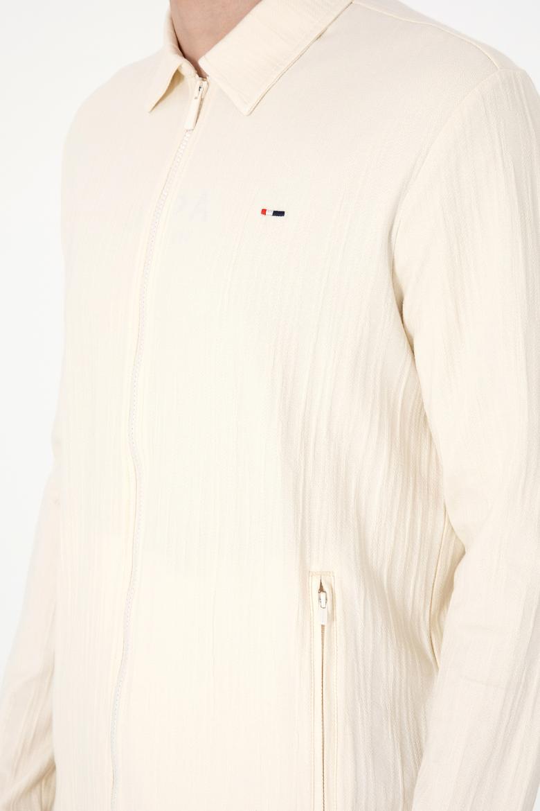 Erkek Krem Örme Hırka - 50299754007