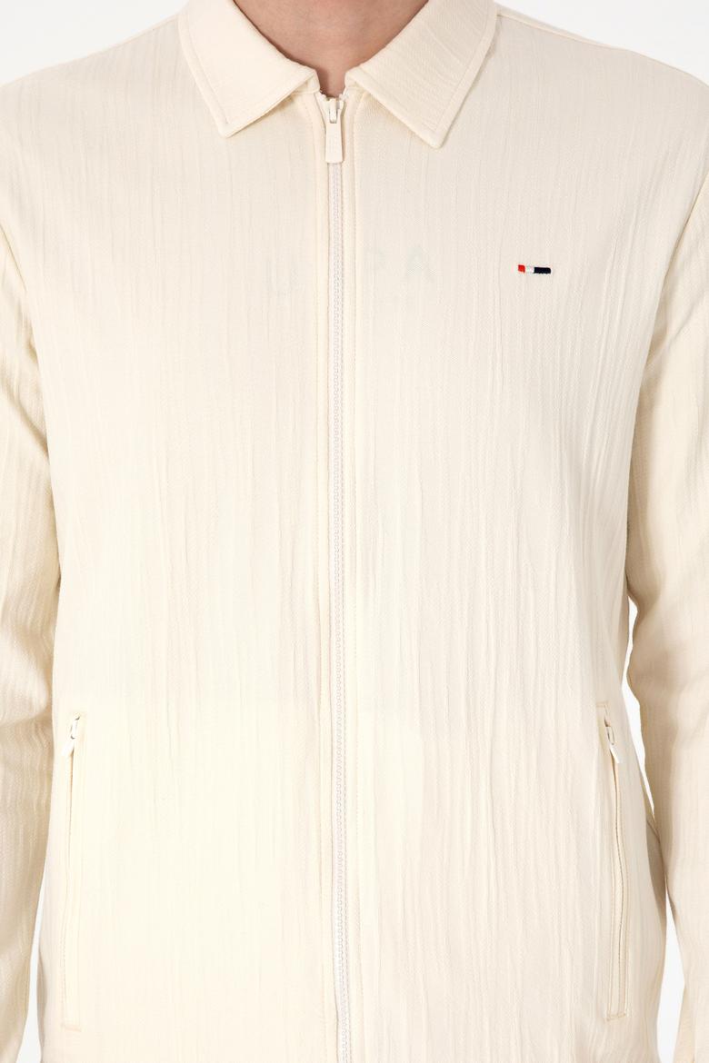 Erkek Krem Örme Hırka - 50299754007