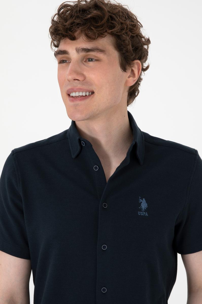 Erkek Lacivert Örme Gömlek