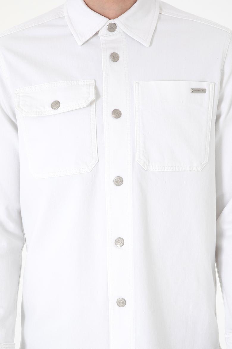 Erkek Ekru Jean Gömlek - 50304381003