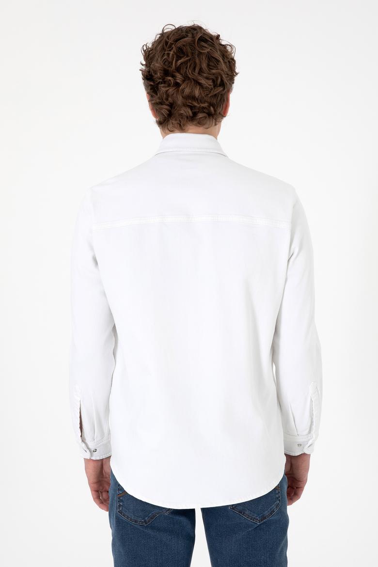 Erkek Ekru Jean Gömlek - 50304381003