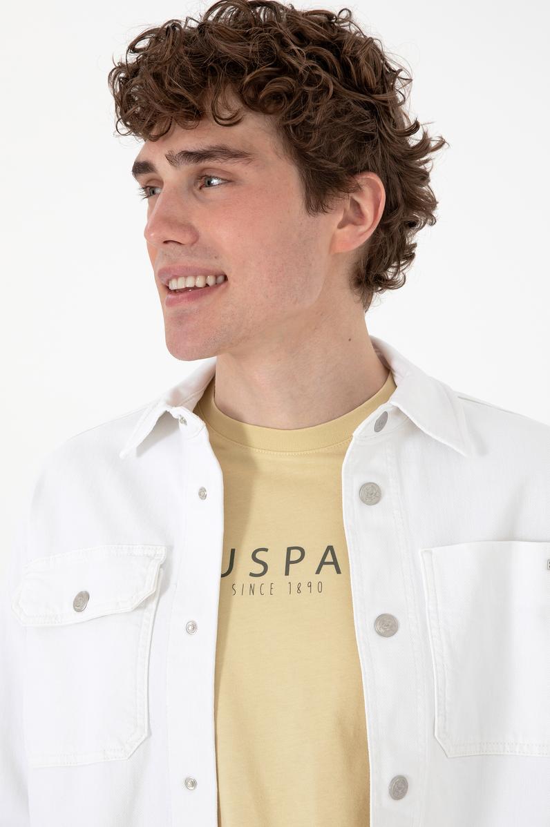 Erkek Ekru Jean Gömlek