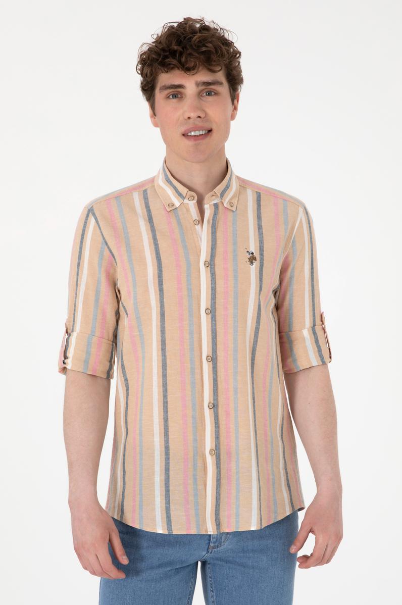 Erkek Turuncu Uzun Kollu Gömlek