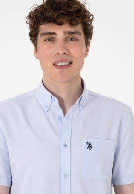Erkek Açık Mavi Kısa Kollu Gömlek - 50297909012