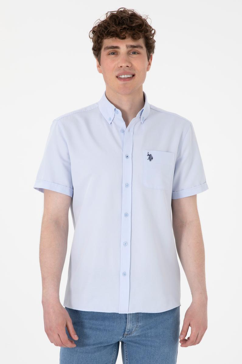 Erkek Açık Mavi Kısa Kollu Gömlek
