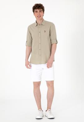 Erkek Haki Uzun Kollu Basic Gömlek - 50297868088