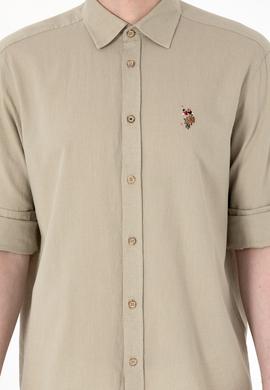 Erkek Haki Uzun Kollu Basic Gömlek - 50297868088