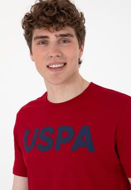 Erkek Regular Fit Bisiklet Yaka Bordo Basic Tişört - 50297988245