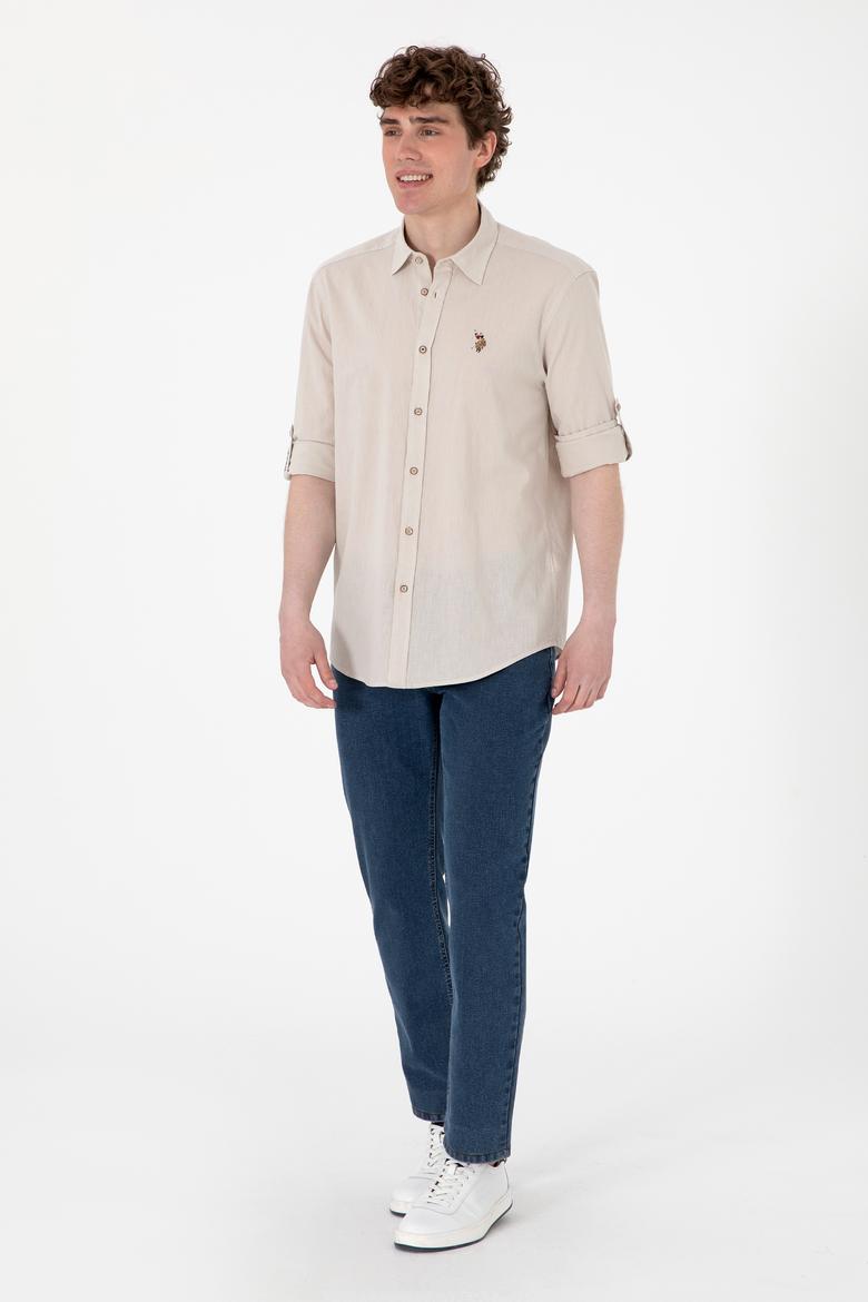 Erkek Taş Uzun Kollu Basic Gömlek - 50297868052