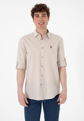 Erkek Taş Uzun Kollu Basic Gömlek - 50297868052