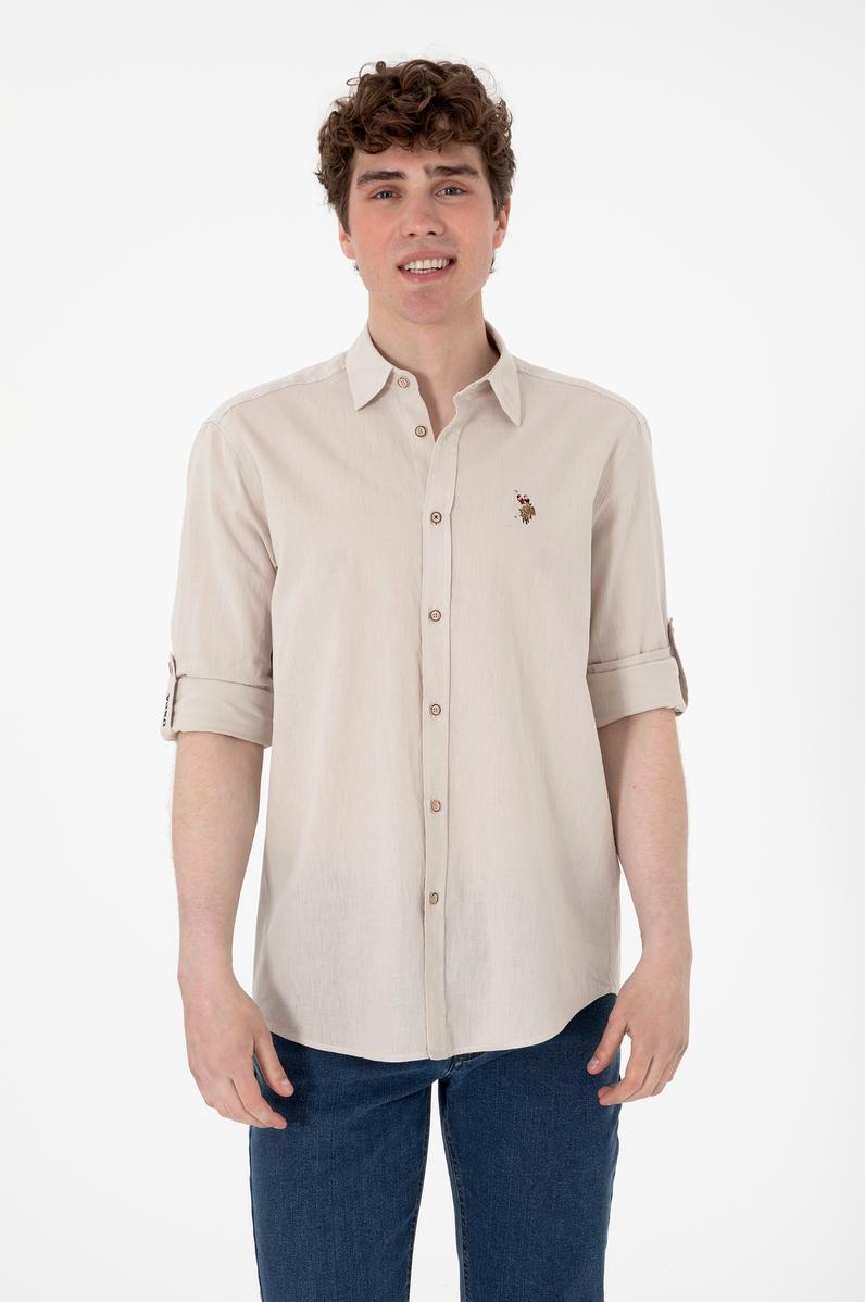 Erkek Taş Uzun Kollu Basic Gömlek