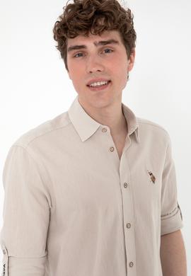 Erkek Taş Uzun Kollu Basic Gömlek - 50297868052