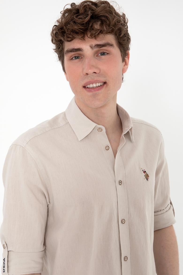 Erkek Taş Uzun Kollu Basic Gömlek - 50297868052