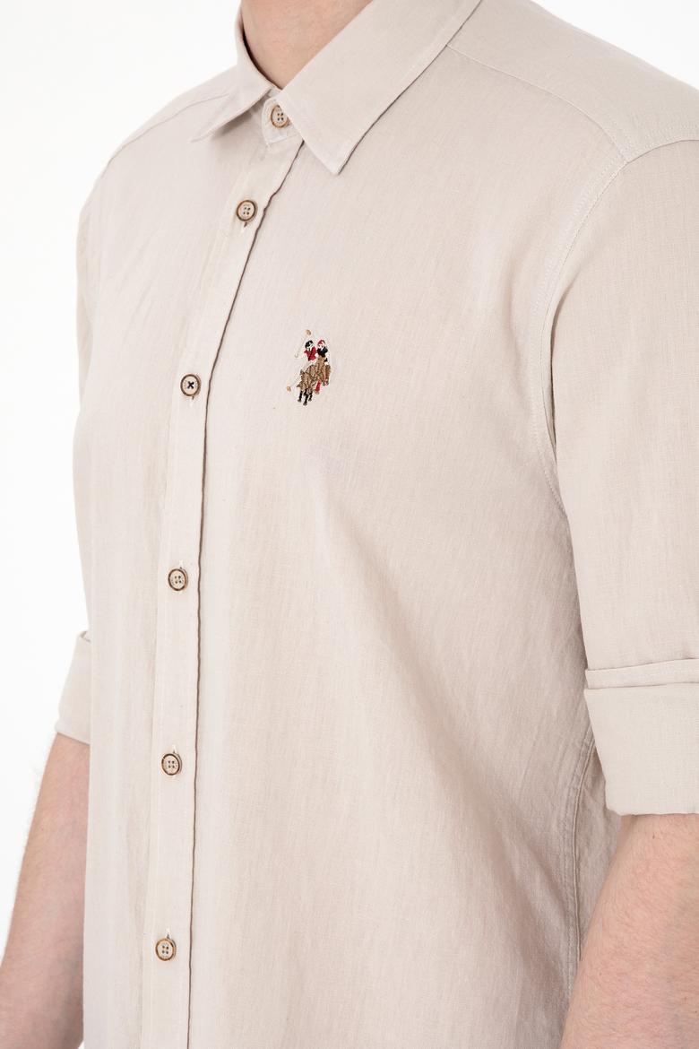 Erkek Taş Uzun Kollu Basic Gömlek - 50297868052