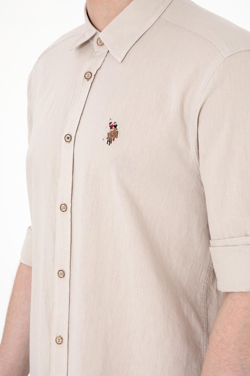 Erkek Taş Uzun Kollu Basic Gömlek