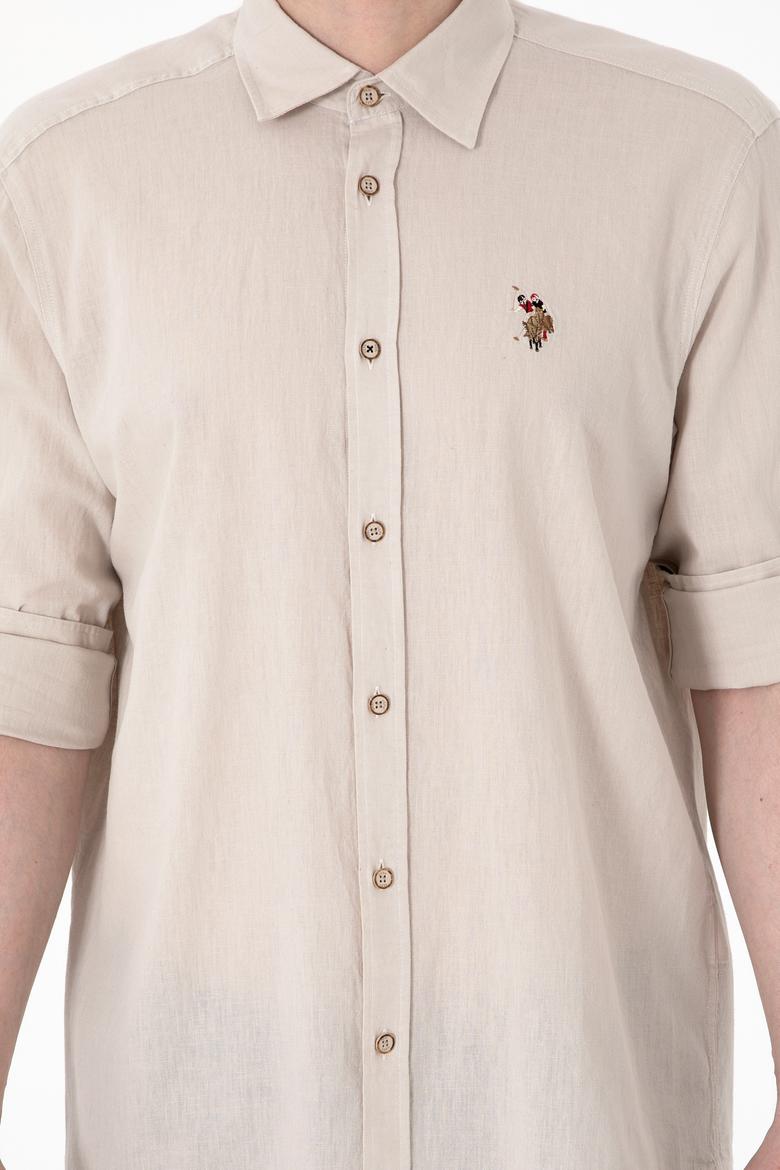 Erkek Taş Uzun Kollu Basic Gömlek - 50297868052