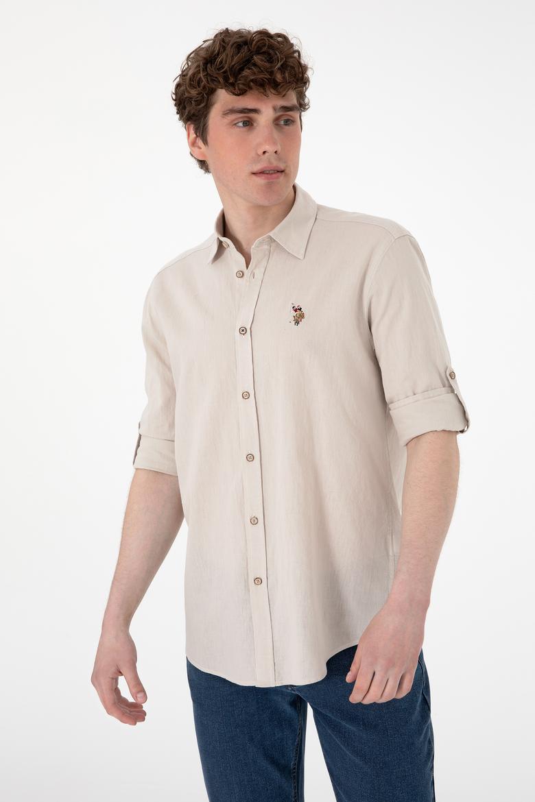 Erkek Taş Uzun Kollu Basic Gömlek - 50297868052