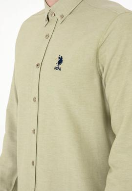 Erkek Açık Haki Uzun Kollu Basic Gömlek - 50297997096