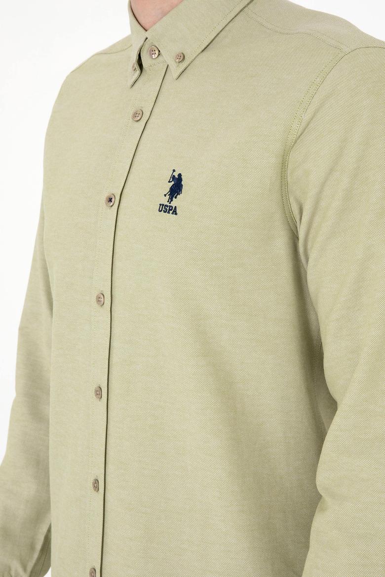 Erkek Açık Haki Uzun Kollu Basic Gömlek - 50297997096